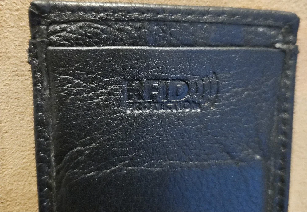 Black Genuine Leather Bi-Fold ID Wallet for Men With RFID Protection